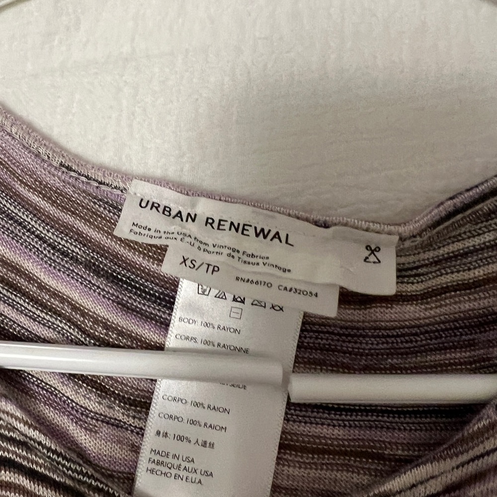 Urban Outfitters Renewal Vintage purple striped gradient crop tank top open back - Picture 5 of 5